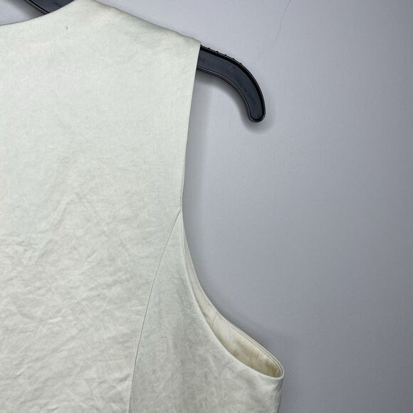MADEWELL Button Front Vest Top Women 10 Satin NEW Pale Yellow NQ533 - Picture 9 of 13